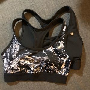 Champion Racerback Sports Bra (Black/Marble)